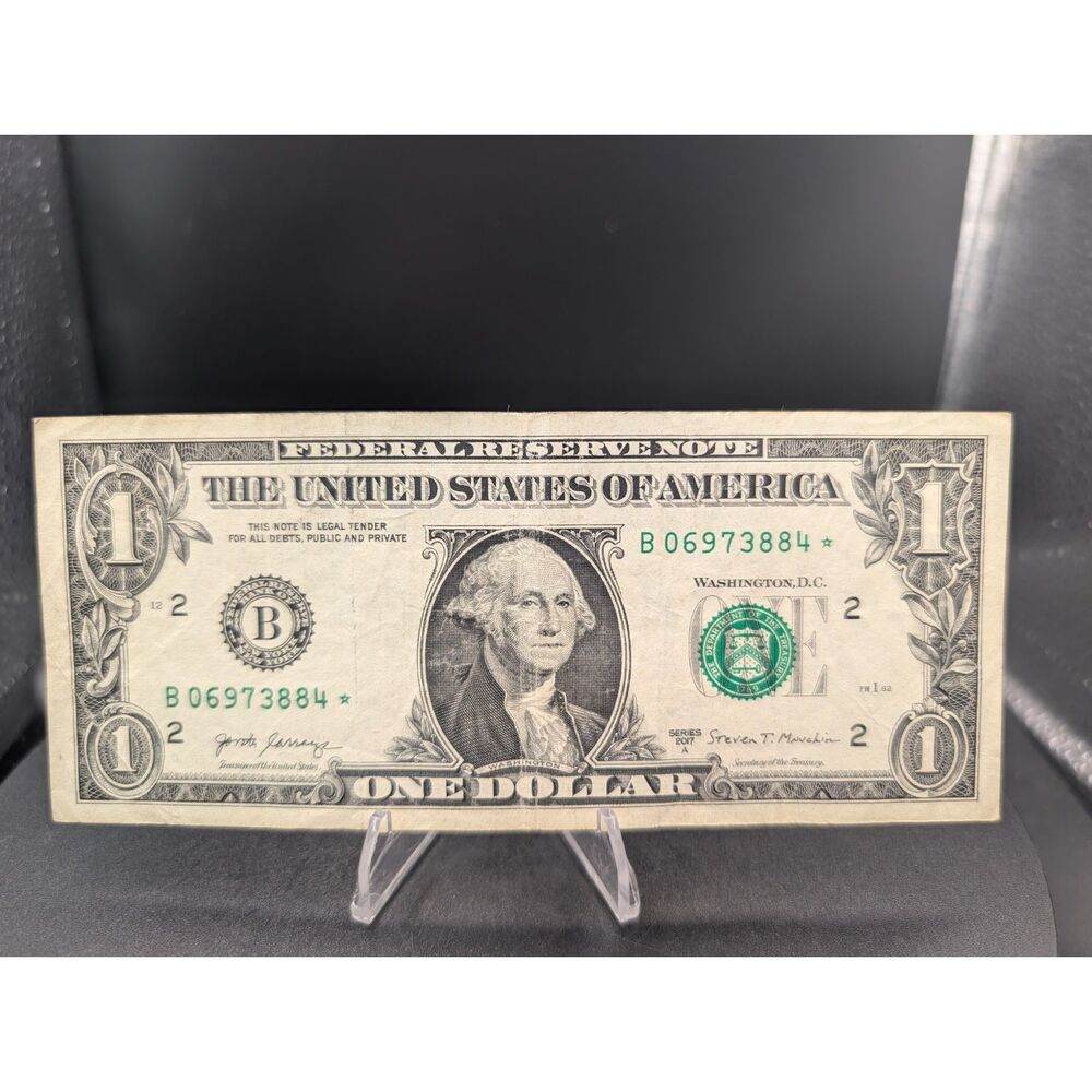 2017A $1 One Dollar Bill Star Note New York Federal Reserve Star Serial Note